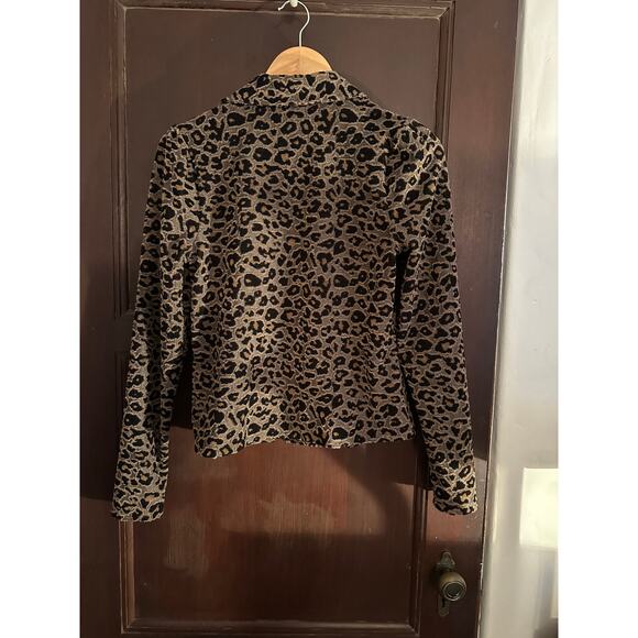 Z SUPPLY | Charley Leopard Motorcycle Jacket \ French Terry | Size Small - Picture 2 of 7